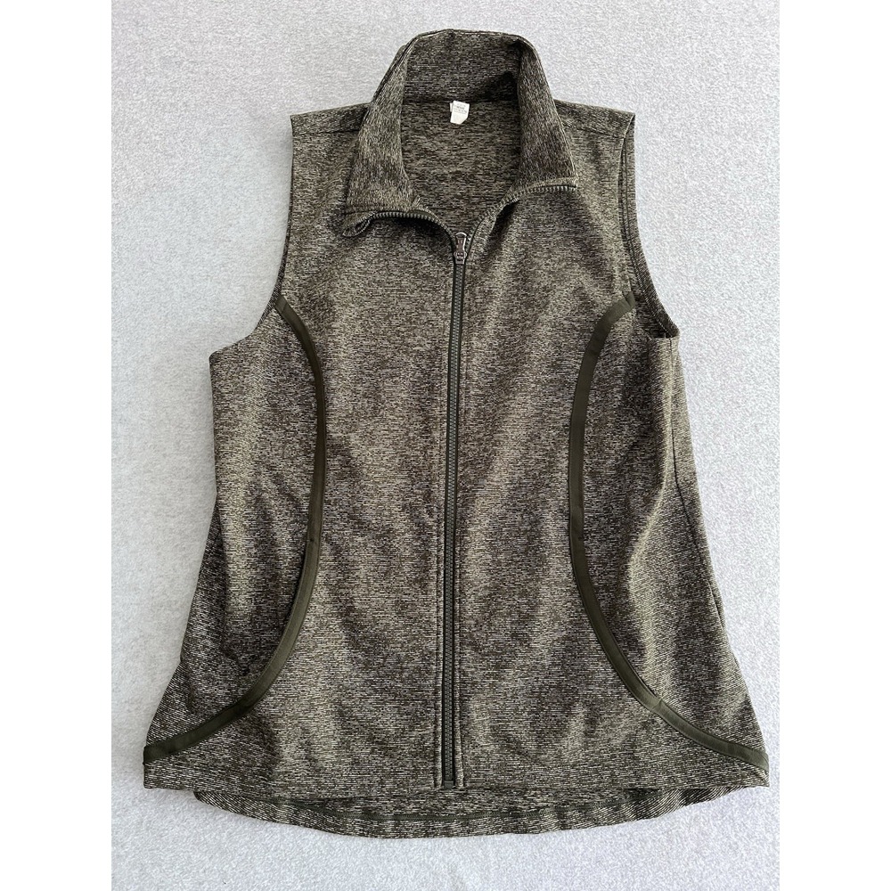 Under Armour Vest‎ Womens Large L Green Heather Full Zip Pockets Lightweight